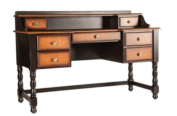 Amish Glenmont Writing Desk with Two Drawer Cubby