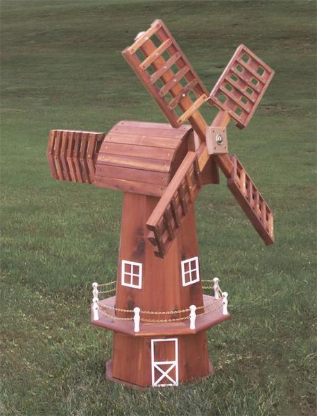 Amish Red Cedar Windmill with Cedar Top