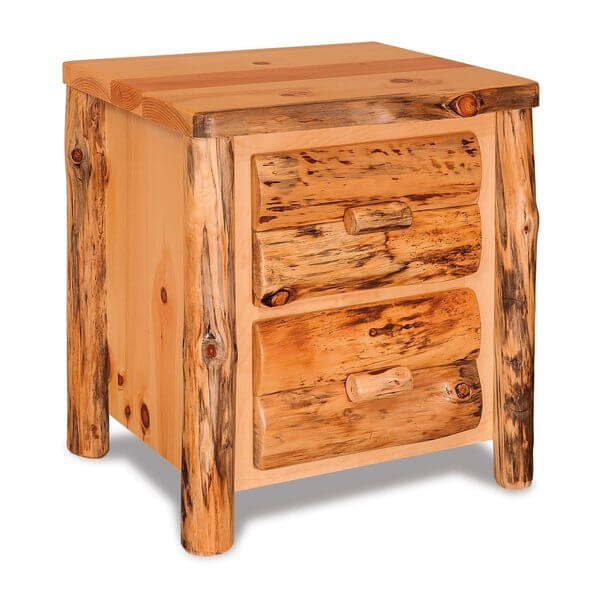 Amish Log Nightstand with Optional Hidden Compartment