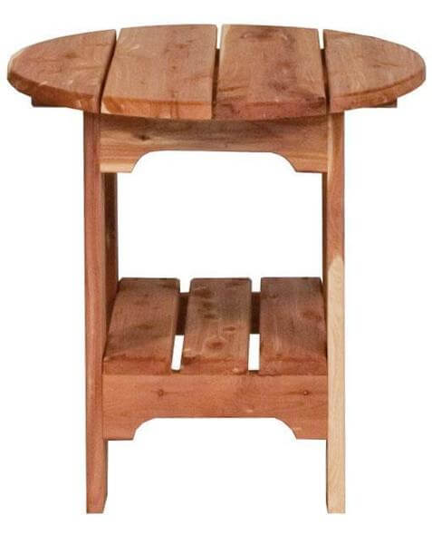 Amish Cedar Wood Round End Table