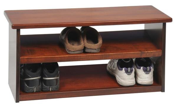 Amish Hardwood Shoe Storage Bench