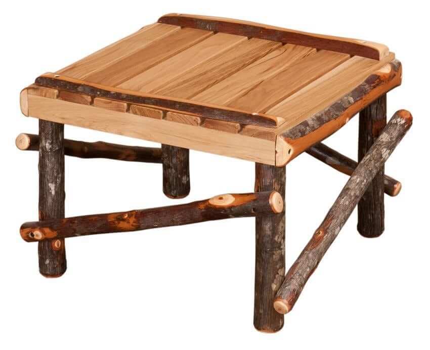 Amish Blue Mountain Hickory Twig Rustic Footstool