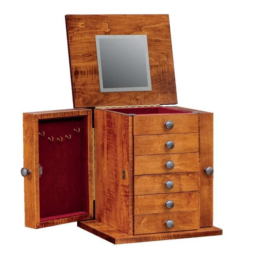 Amish Shaker Jewelry Chest with Mirror