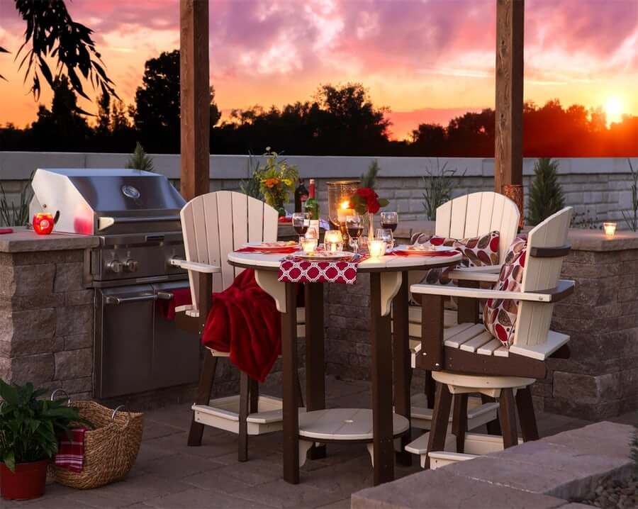 Poly Balcony Bar Table Set with Four Swivel Chairs