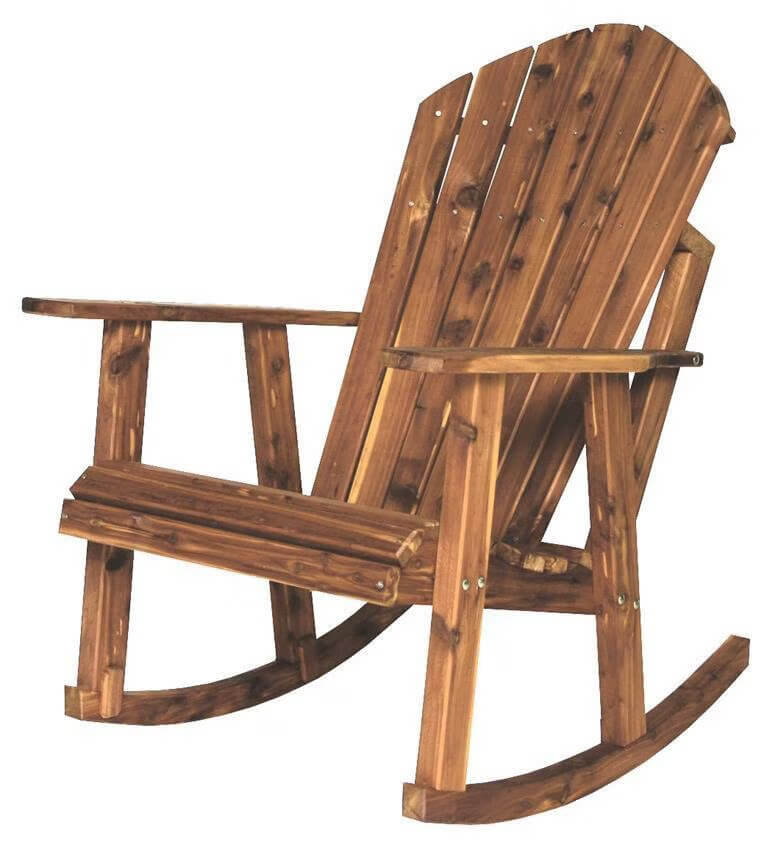 Amish Cedar Wood Adirondack Rocking Chair