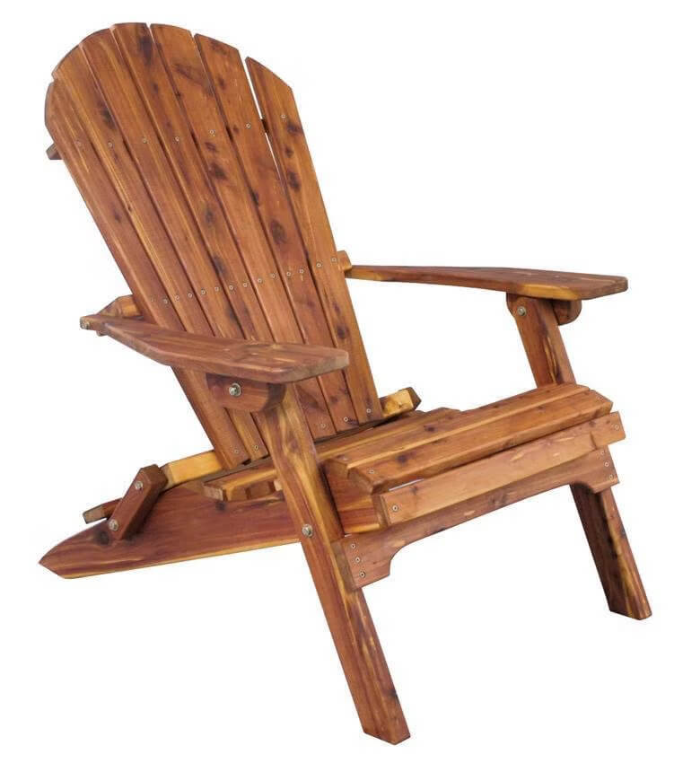 Amish Cedar Wood Folding Adirondack Chair