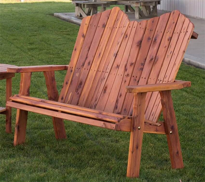 Amish Red Cedar Outdoor 48 Adirondack Bench