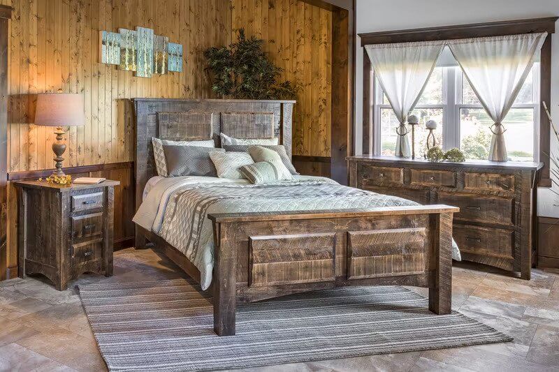 Rough Cut Maple Wood Bedroom Collection