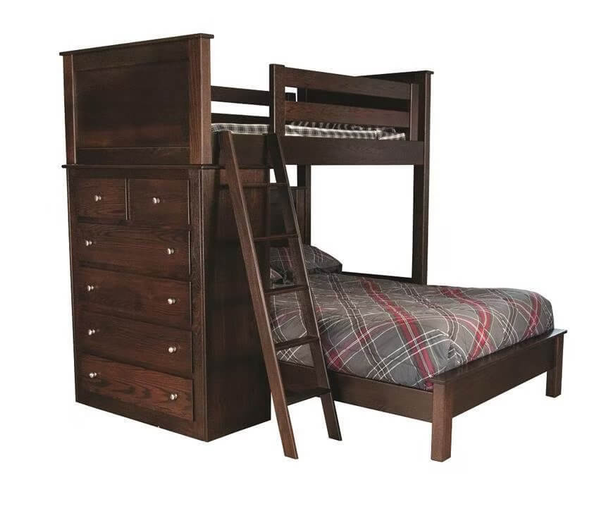 Amish Double Bunk Bed with Drawers
