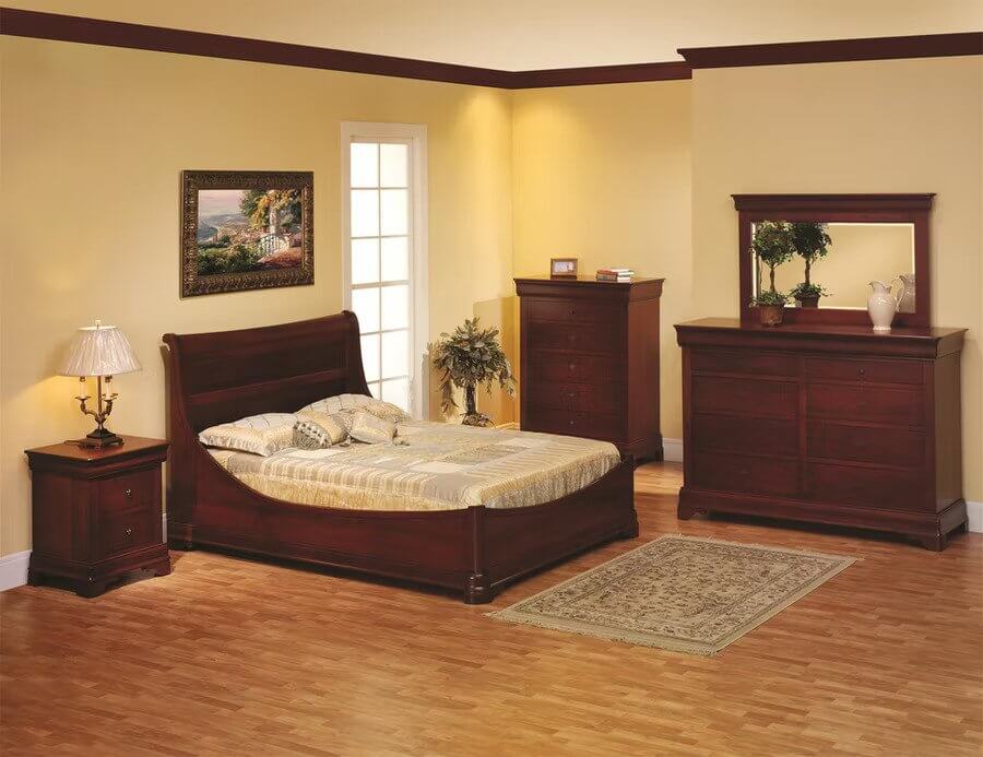 Amish Euro Louis Phillipe 5 Piece Bedroom Set