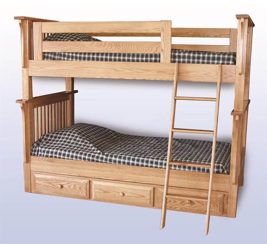 Amish Prairie Mission Bunk Bed with Storage