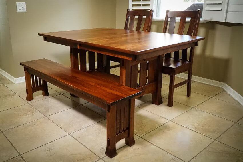 Olde Century Mission Table with Dining Bench