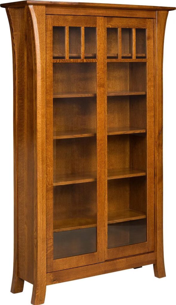 Amish Ensenada Bookcase with Sliding Doors