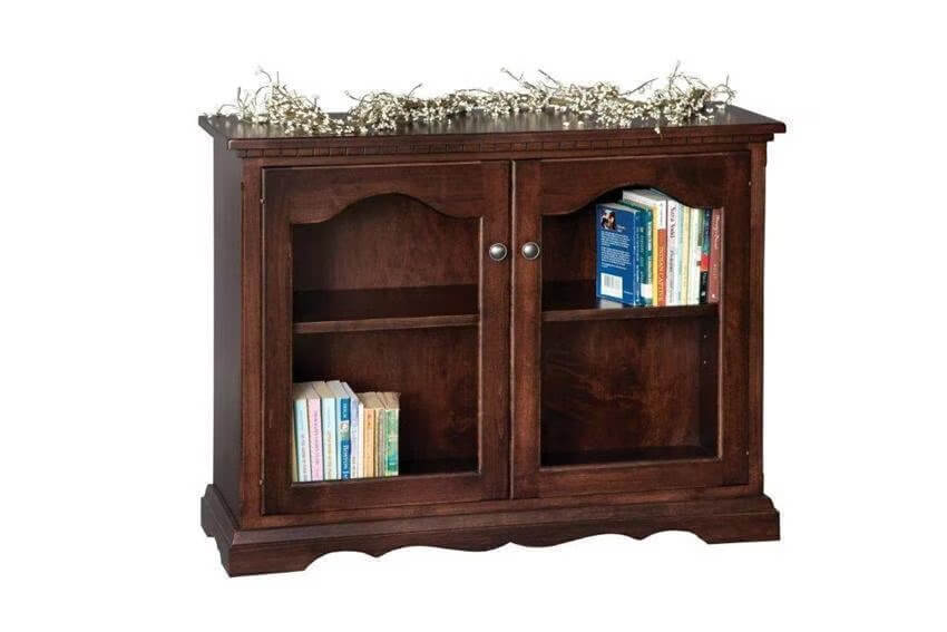 Amish Small Bookcase with Glass Doors