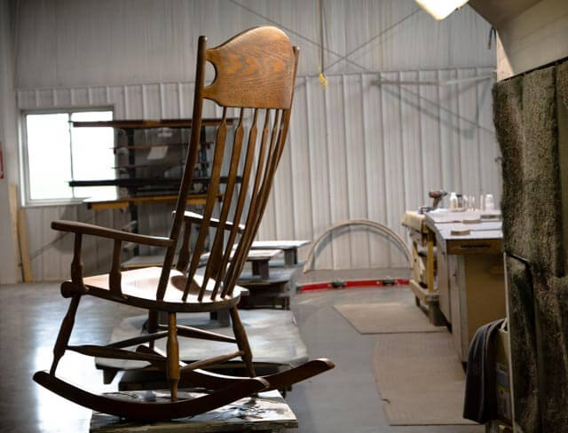 Rocker in Amish woodshop