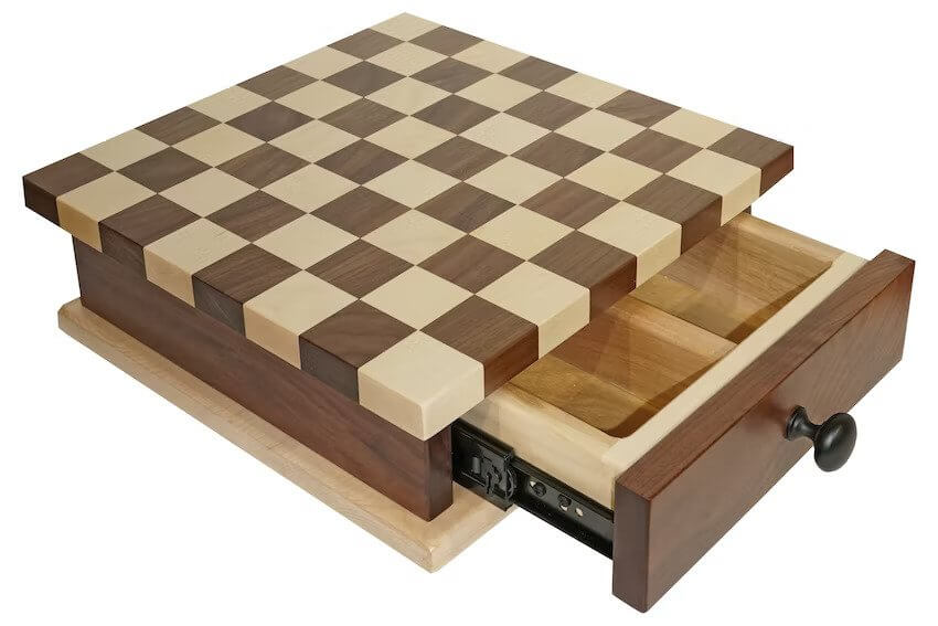 Amish Chess and Checker Board Game with Drawer