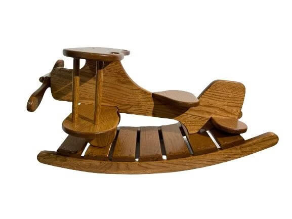 Amish Oak Kid's Airplane Rocker