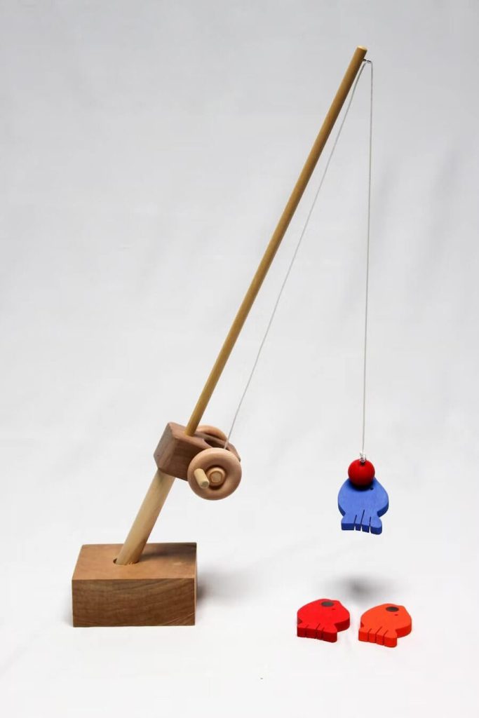 Amish Wooden Toy Fishing Pole