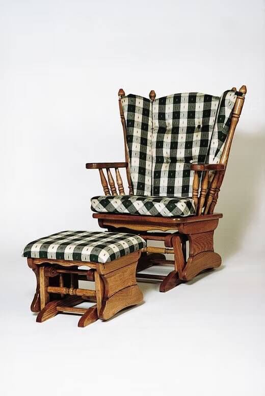 Amish Four Post Gliding Rocker with Ottoman