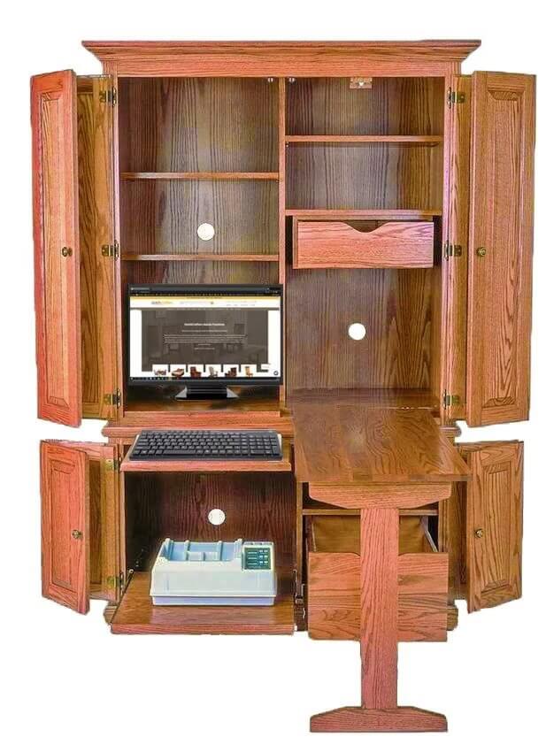 Amish 51 Deluxe Computer Armoire Desk