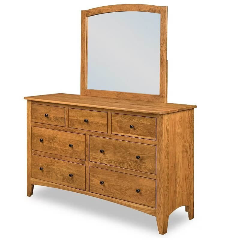 Amish Great Miami Seven Drawer Dresser with Optional Mirror