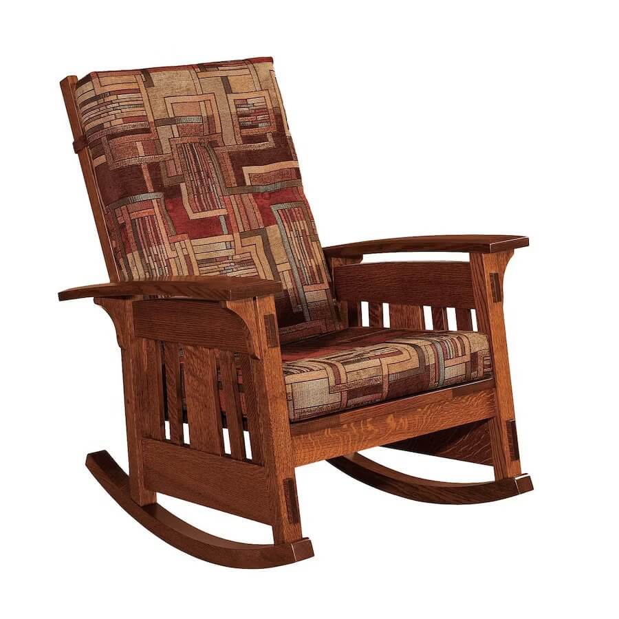 Amish Trinity Mission Upholstered Rocking Chair