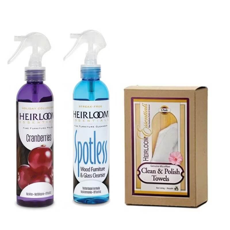 Heirloom Essentials Two Step Furniture Cleaner and Towels