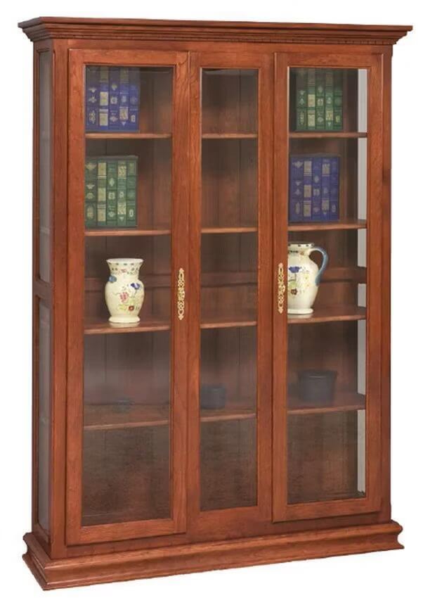 Amish Double Door Picture Frame Deluxe Bookcase