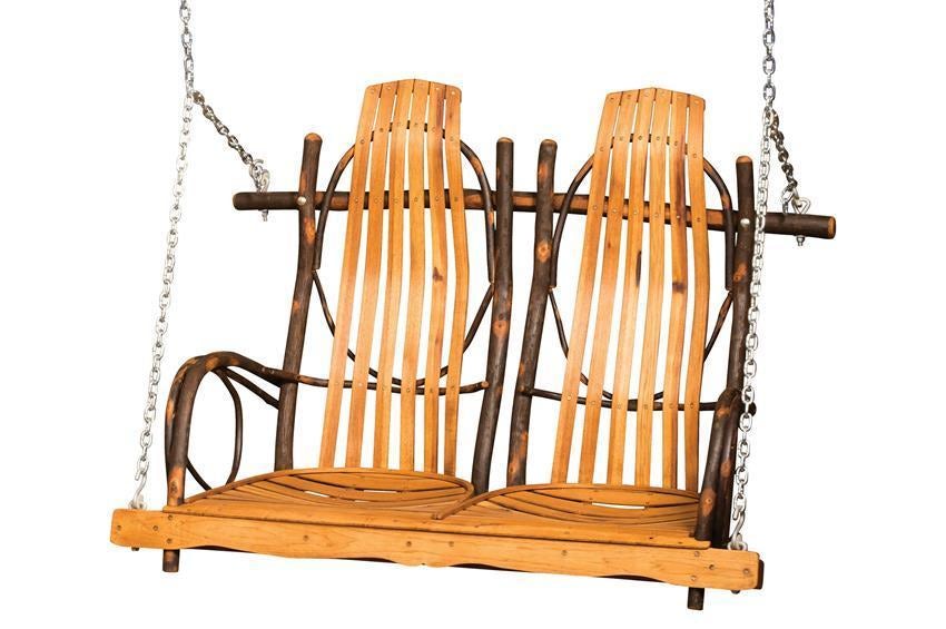 Double Rocker Porch Swing made of hickory wood