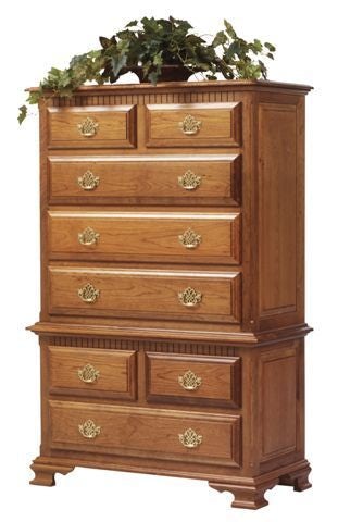 Amish Rosemary Chest on Chest of Drawers