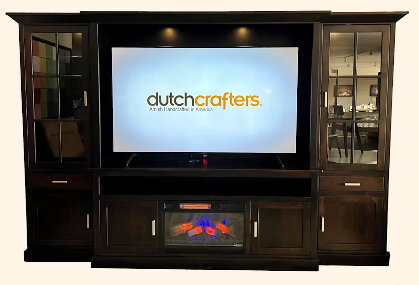 Hyde Park Entertainment Center with Classic Flame Electric Fireplace Insert