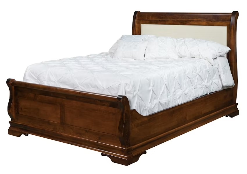 Sleigh Bed with Upholstered Headboard