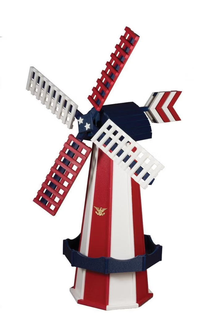 American-made furniture: Patriotic poly windmill