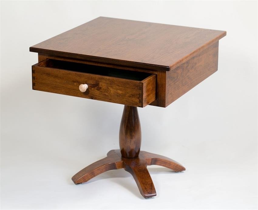 Solid wood chairside table discount