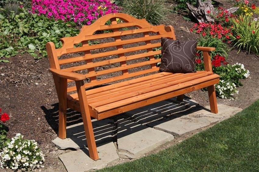 Amish Cedar Wood Marlboro Garden Bench