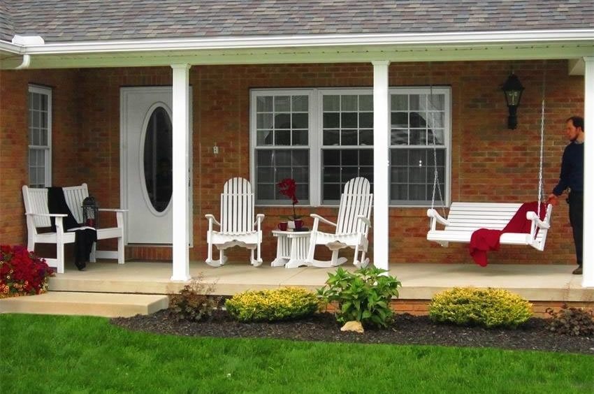 Cypress Porch Rockers finished with white paint.
