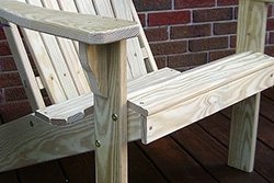 Unfinished Pine Adirondack Chair and Grain Closeup