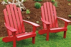 Pine Adirondack Chairs Painted in Red