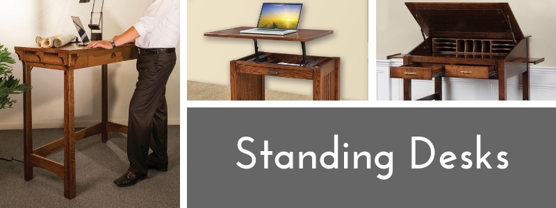 American Made Solid Wood Standing Desks from DutchCrafters Amish Furniture