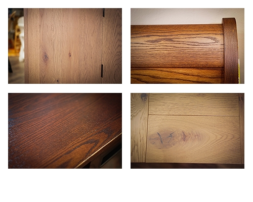 Examples of grain in oak furniture