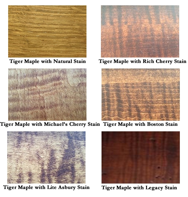 Stains on Tiger Maple