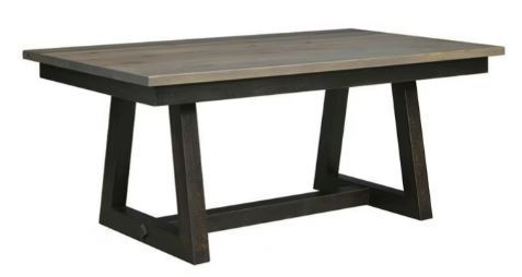 Solid wood trestle table from DutchCrafters. 