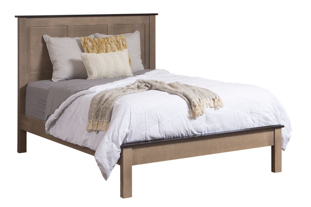 richey panel bed solid wood brown maple panel bed american made