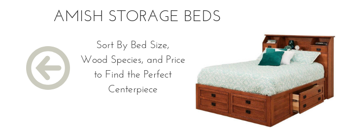 Storage Beds From Dutchcrafters Amish, Twin Xl Bed Frame With Bookcase Headboard