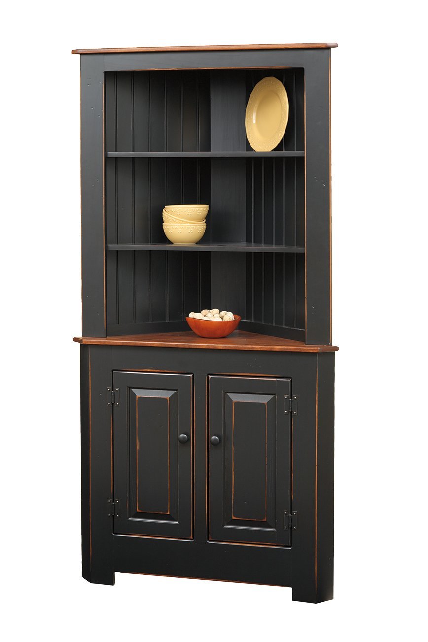 Solid Pine Kitchen Corner Hutch From DutchCrafters Amish Furniture