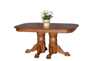 Amish Double Pedestal Table