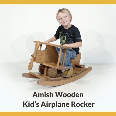 Video Title Amish Wooden Kid's Airplane Rocker