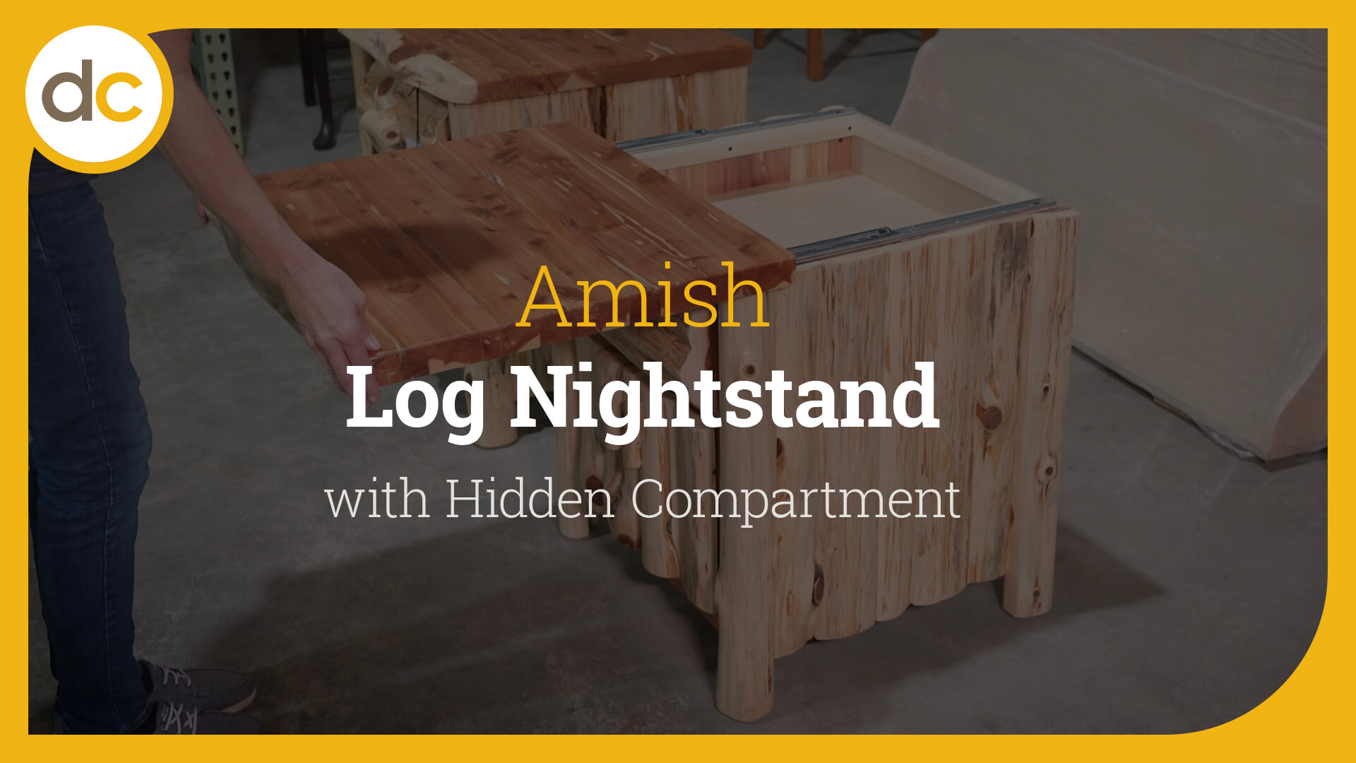 Video Title Amish Log Nightstand with Hidden Compartment