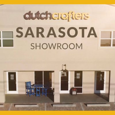 DutchCrafters Sarasota Amish furniture store aerial photo with the title Sarasota Showroom