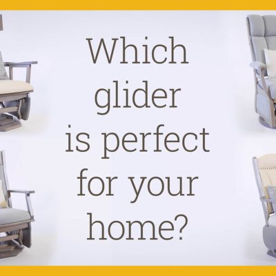 4 glider chairs on a white background with the text Which glider is perfect for your home?